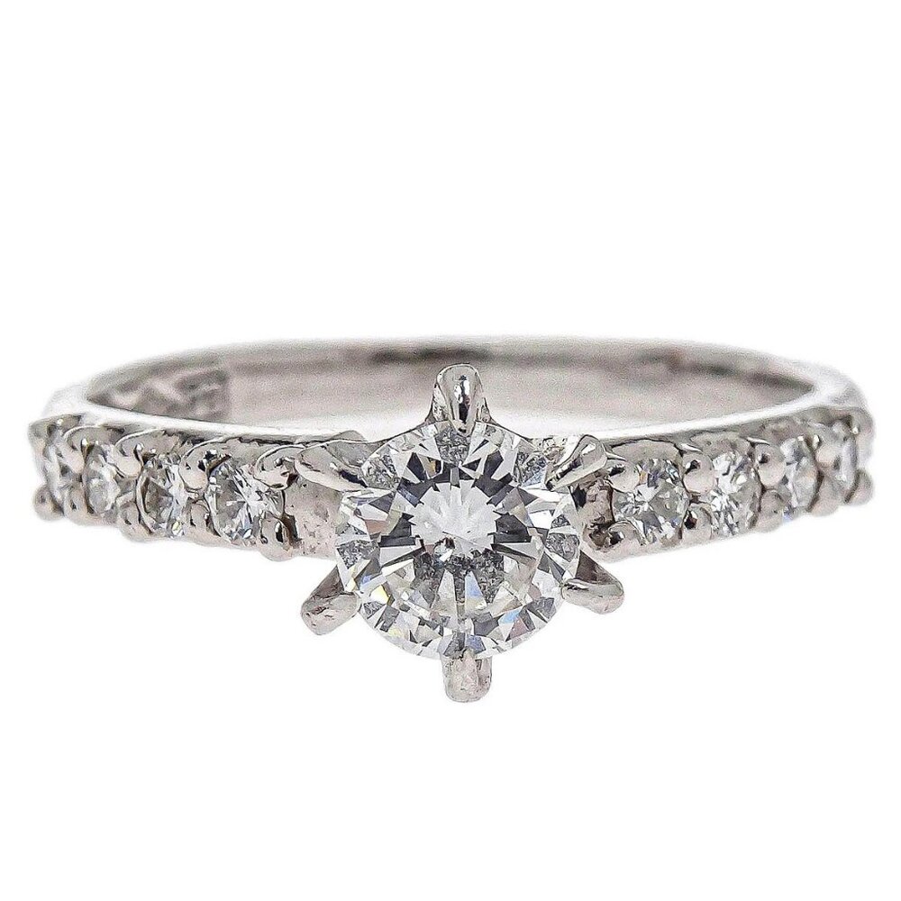 Ring Pt900 Diamond Silver #48 Jewelry 155804